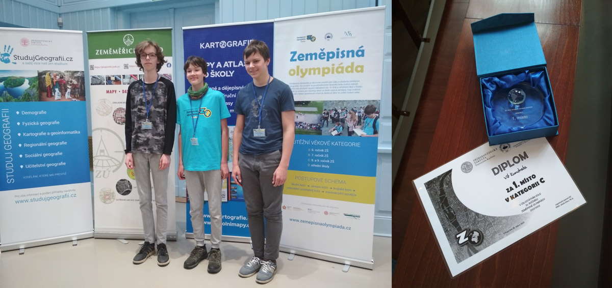 Vít Kundrata na 1. místě celostátního kola Zeměpisné olympiády
