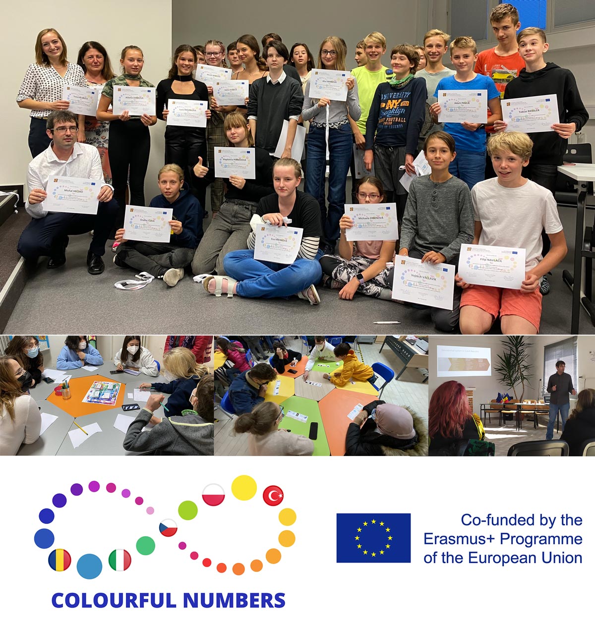Popularizace matematiky díky projektu Erasmus+ Gymnázia a&nbsp;JŠ ve Zlíně Colourful numbers
